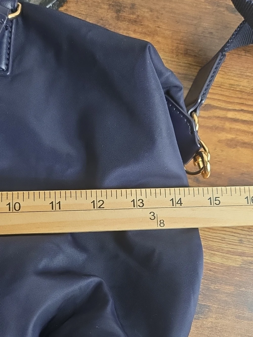 Tory Burch Tilda Navy Nylon Slouchy Satchel Shoulder Bag Quiet Luxury Minimalist